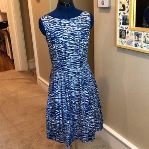 Kate Spade blue fit and flare dress